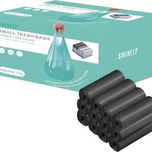 Small Trash Bags 240 Count Garbage Bags